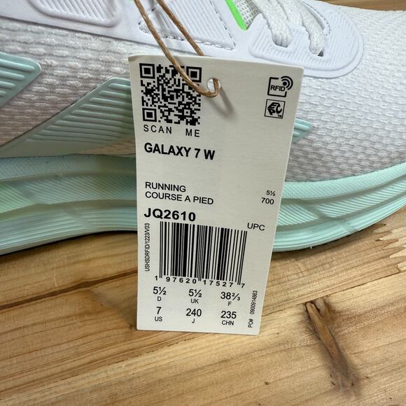Adidas Galaxy 7 Running shoes gym Workout Women's 7 Cloud White Halo Mint JQ2610 - Picture 11 of 12
